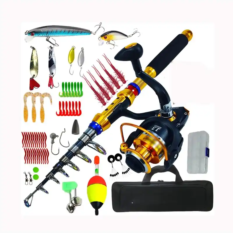 TEDILUVI Fishing Rod Short Sea Wheel Set Luya Gear with Bag
