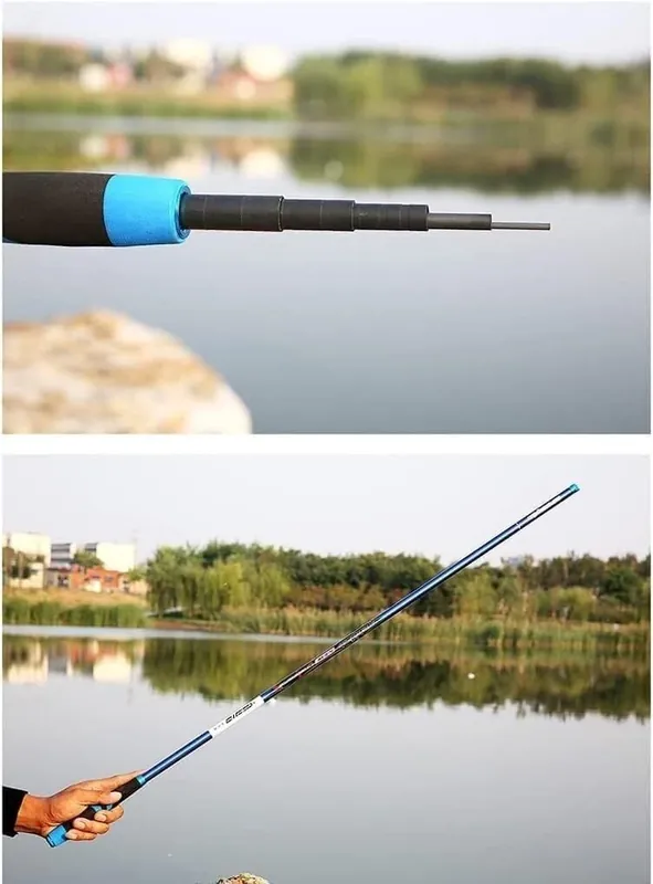 Fishing Pole Combo Set, Lightweight Telescopic Fishing Rod Kit with Comfortable Handle, Carbon Fiber, for Saltwater & Freshwater Fishing (4.5m)(3.9m)