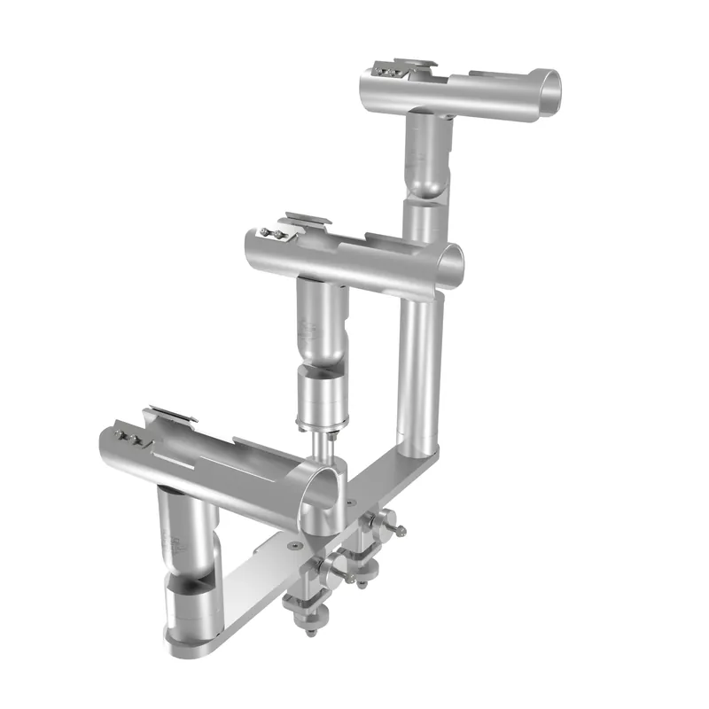 Muddycreek tackle Cradle Adjustable Rod Holder with Pontoon Mount (with Riser- Triple Large Cradle)
