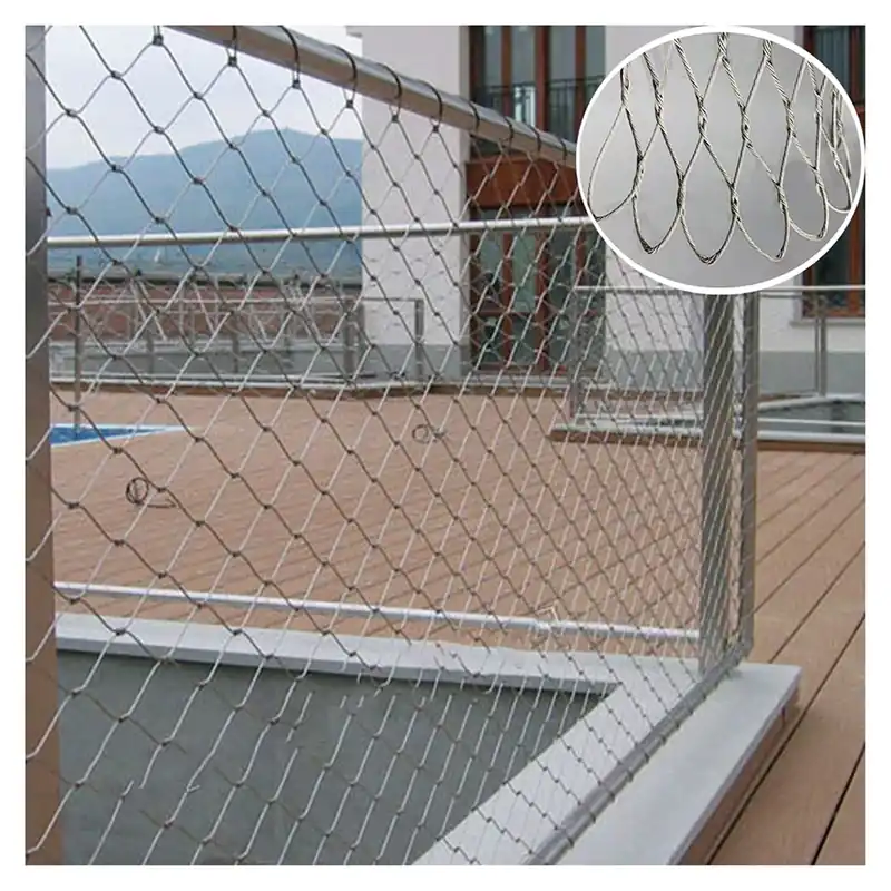 GZHENH Rope Net Decorative Fishing Nets, Wall Decoration Net Stainless Steel Rope Net Durable Bearing High Altitude Fall Protection Balcony Protection Net (Color Silver, Size 4x7m)