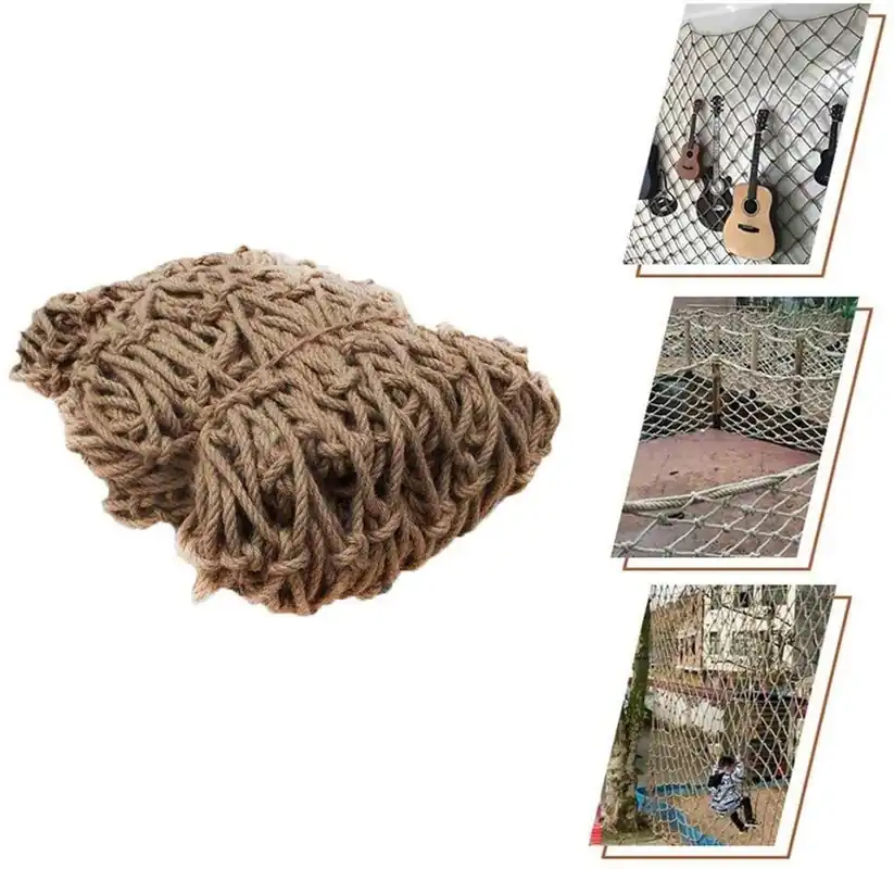 Sturdy Decorative Fishing Net - Kid‘s Protective Hemp Rope Net for Outdoor Use - 2x9m (6.6x29.5ft) - Ideal for Stairs, Home Decor, and Parties