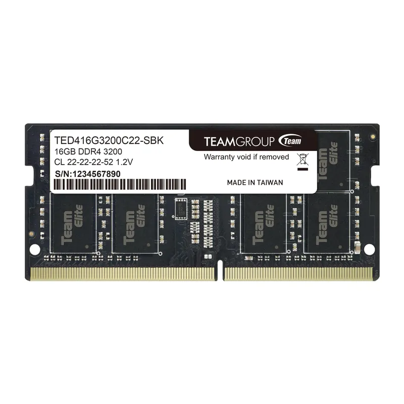 Elite DDR4 16GB Single 3200MHz PC4-25600 CL22 Unbuffered Non-ECC 1.2V SODIMM 260-Pin Laptop Memory Module Ram