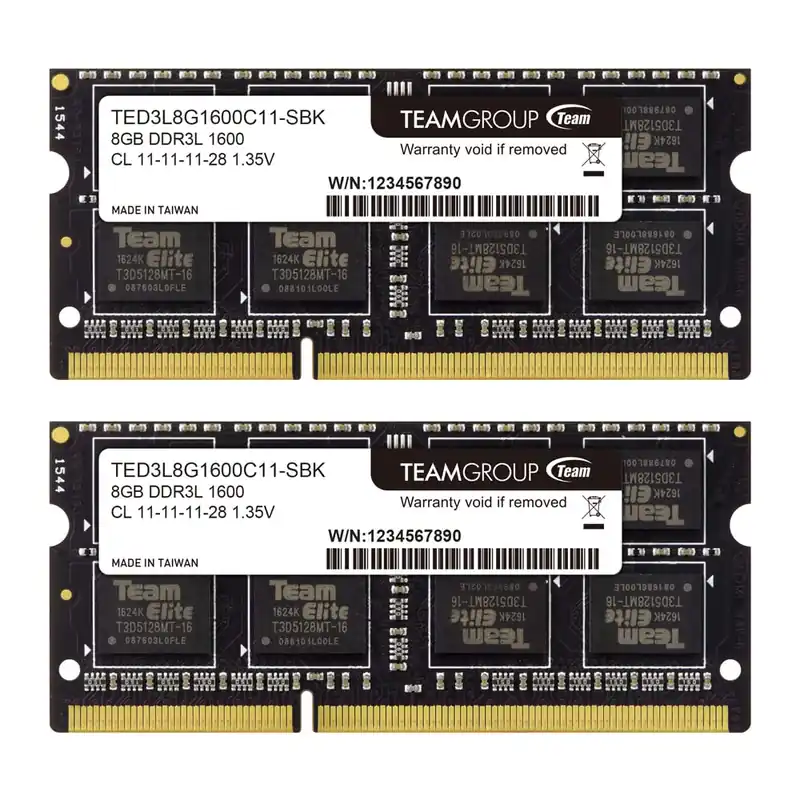 Elite DDR3L 16GB Kit (2 x 8GB) 1600MHz PC3-12800 CL11 Unbuffered Non-ECC 1.35V SODIMM 204-Pin Laptop Notebook PC Computer Memory Module Ram