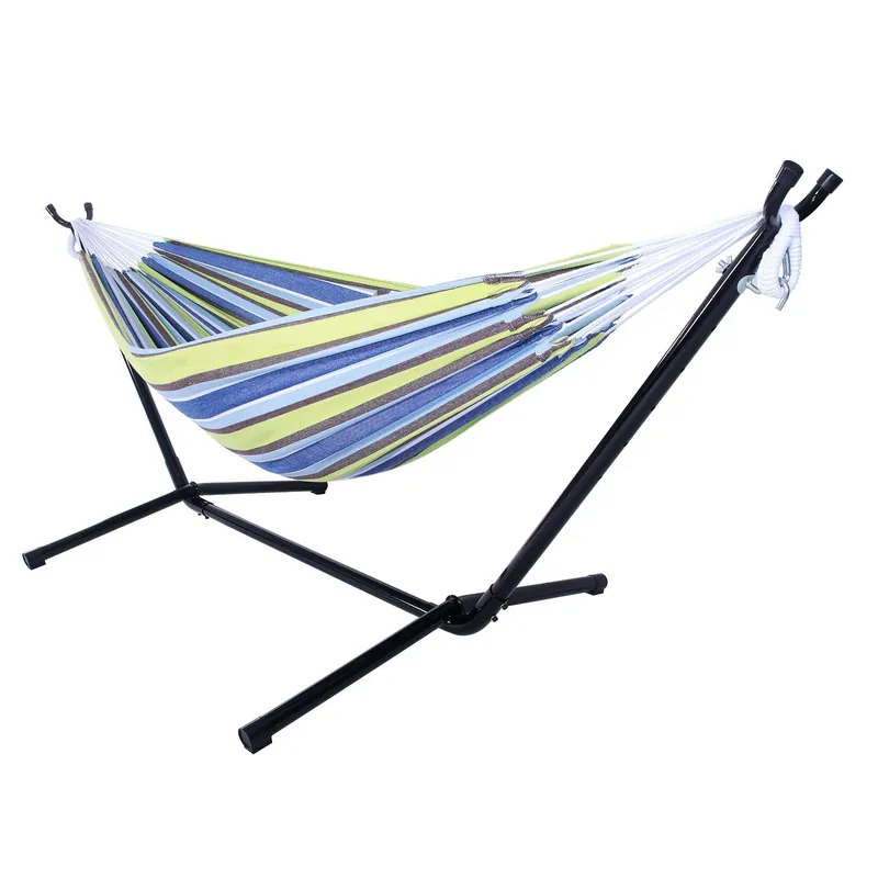 Thxbye Outdoor Swing Chair Double Hammock with Steel Stand Camping Bed