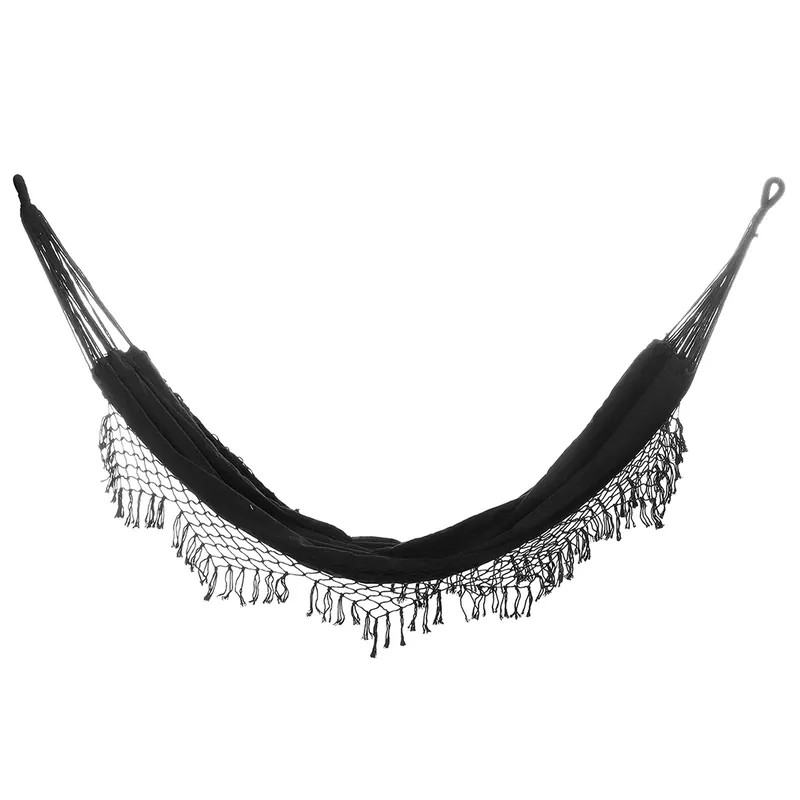 JANeGWXRUuW Camping Hammock Hammock Large Macrame Fringe 2 Person Double Hammock Swing for Outdoor Garden