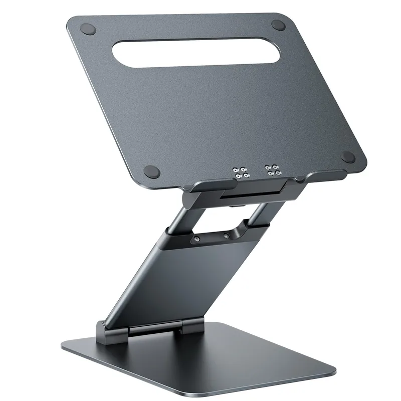 Height Adjustable Laptop Stand for Desk, Dual Foldable Aluminum Computer Riser