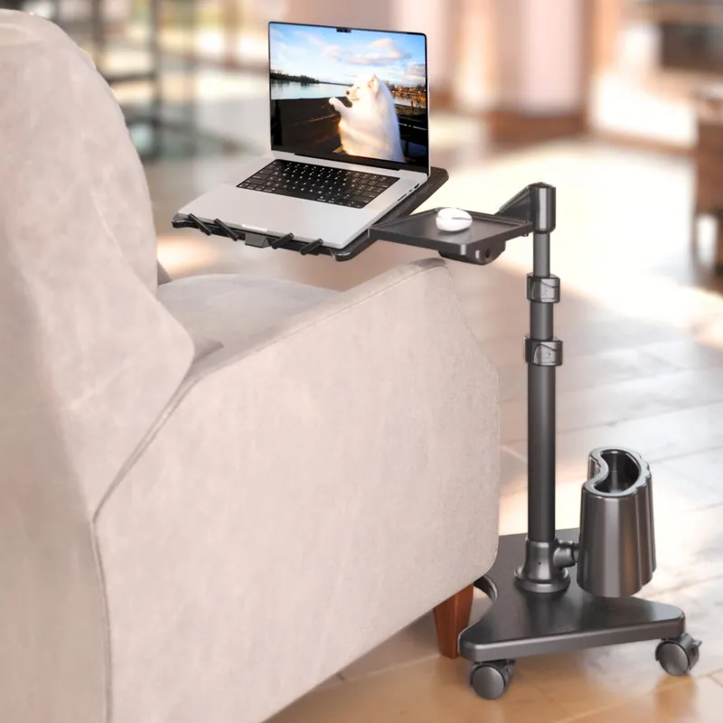 Adjustable Laptop Stand – Rolling Computer Desk & Ergonomic Table for Bed, Sofa, or Office