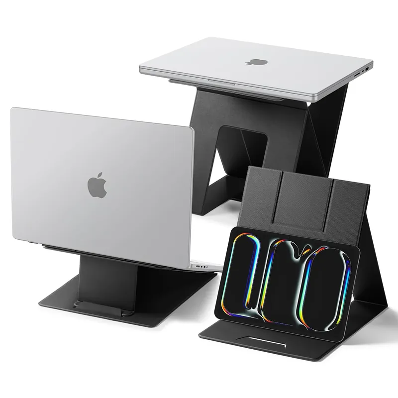 Fold Portable Standing Desk Laptop Stand Foldable Ergonomic Angle Lift Anti-Slip Compatible with MacBook Neo, MacBook