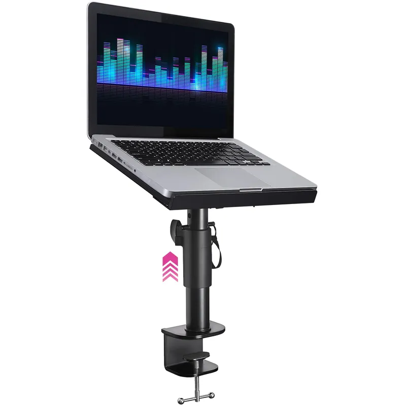 Liquid Stands Laptop Desk Mount for Piano, Keyboard & DJ Workstations - 9x12.5 Adjustable Laptop Arm Mount for Desk