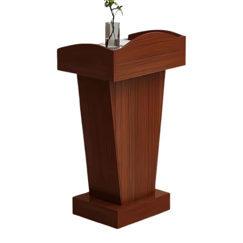 Wooden Podium, Steady Floor Standing Speaking Lectern Stand, Portable Podium Stand Reception Desk