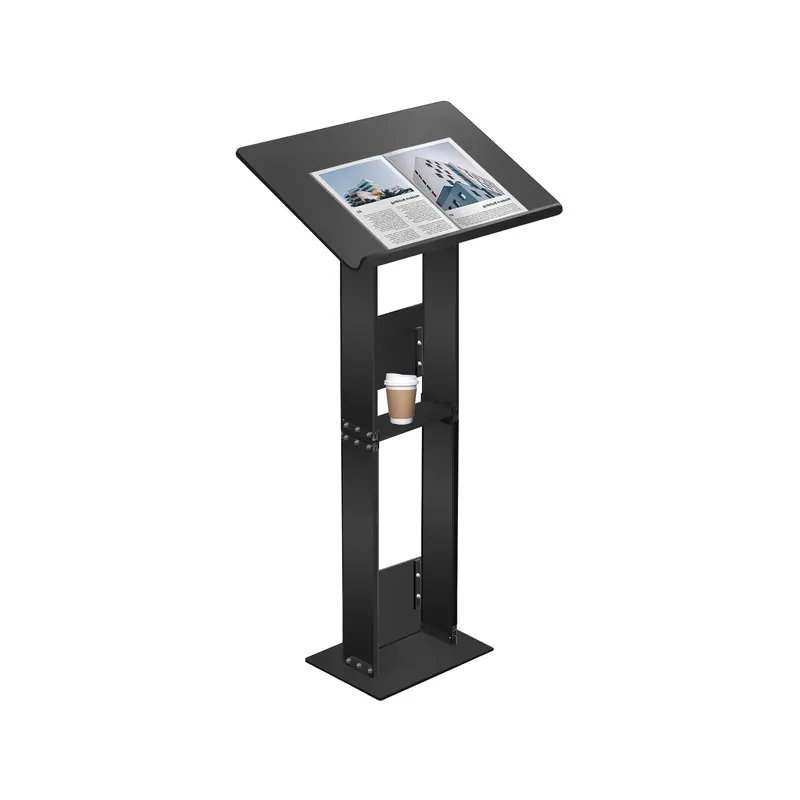 Adjustable Acrylic Podium Stand, 24" Wide Lectern with Metal Base, Portable Pulpit for Church