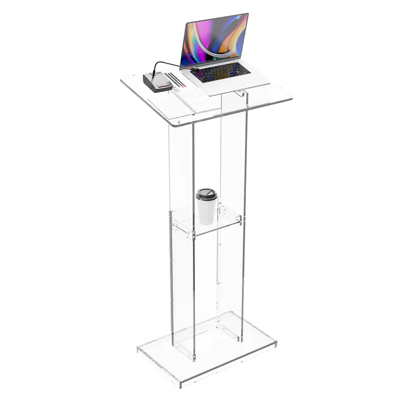 Acrylic Clear Lecterns Podium Stand, 50 Inch - Pulpits for Classrooms, Weddings, Churches, Conference, Speeches
