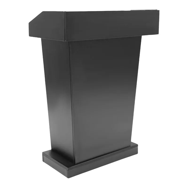 Podium Stand, Lectern with Storage, Marble Texture Finish, 27.5” Desktop, Sturdy Base