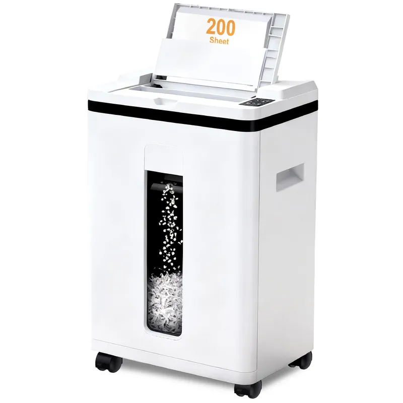200-Sheet Auto Feed Paper Shredder, Touchscreen Heavy Duty Shredders, 40 Min Non-Stop, P-5 Ultra Security Commercial Shredder for Home Office