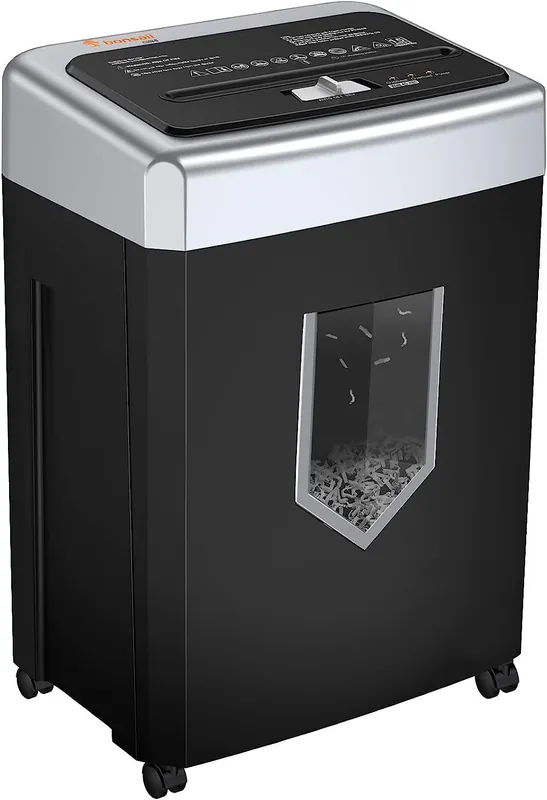 Bonsaii 15-Sheet Office Paper Shredder, 40 Mins Heavy Duty Shredder for Home Office