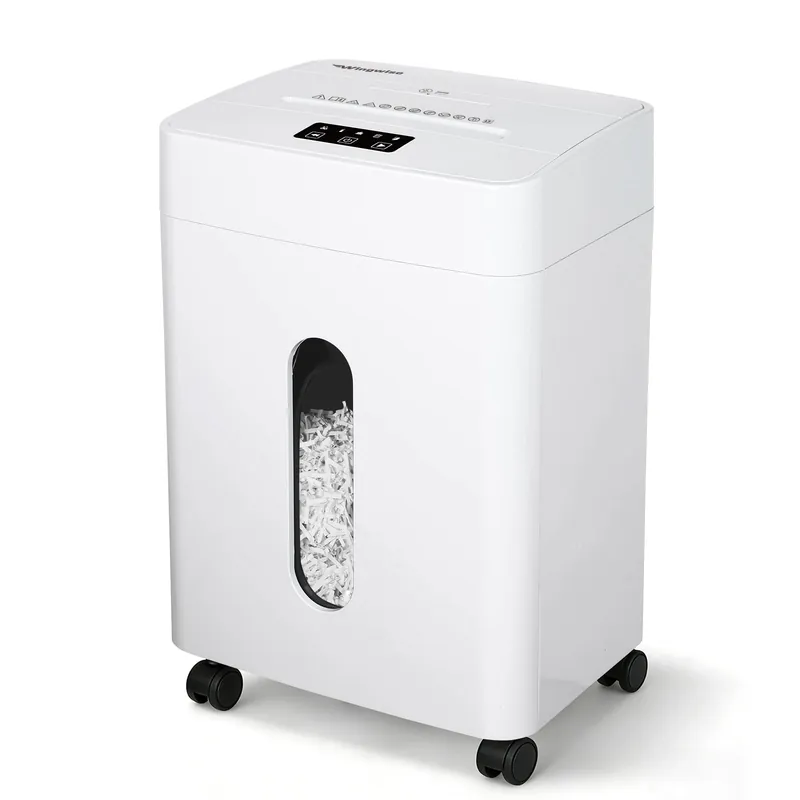 Low Noise 42dB Paper Shredder for Home, 15-Sheet Cross Cut, 30-min Runtime, CD/Credit Card Office Shredder