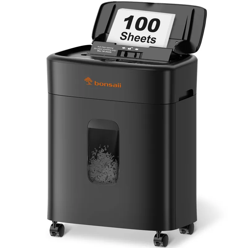 100 Sheets Auto Feed Paper Shredder, Up to 30 Minutes Shredders for Home Office Use