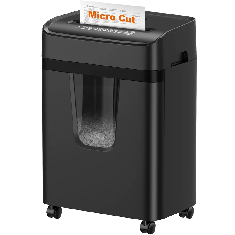 12-Sheet Micro-Cut Paper Shredders for Home Office, Heavy Duty Document Shredder with 5.5 Gallon Pullout Bin for CD/Credit Card
