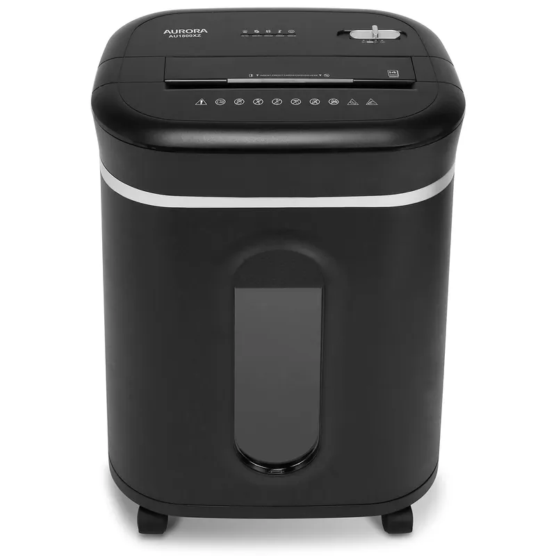 Anti-Jam 18-Sheet Crosscut Paper/CD and Credit Card Shredder/ 6-Gallon pullout Basket 30 Minutes Continuous Run Time