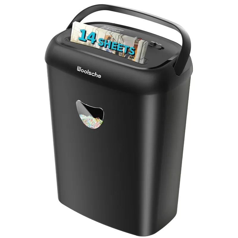 Paper Shredder for Home and Office 14-Sheet Cross Cut with 6.6 Gallon Bin