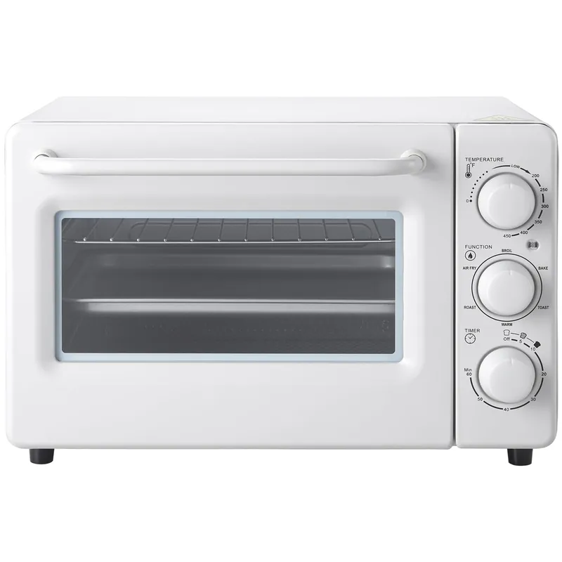 Novaspark Air Fryer Toaster Oven Combo, Retro Convection Oven Countertop,19QT Small Toaster Oven, 4-slices or 9" Pizza,Bake,Toast,Broil, Air Fry, Rapid Heating Mini Conventional Oven, Non-Stick, White