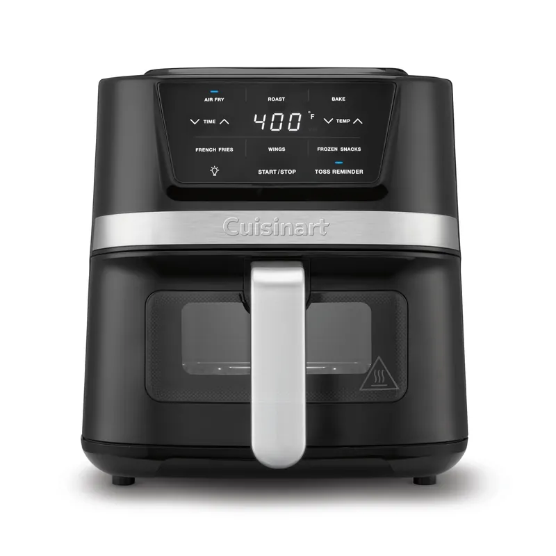 Cuisinart Air Fryer, 2.6-Quart Compact Basket Fryer with 3 Cooking Functions to Air Fry, Roast, and Bake, 3 Airfryer Presets, Dishwasher-Safe Parts, AIR-80, Stainless Steel & Black
