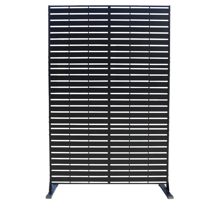 Kozyard Metal Privacy Screen 74" H x 47.2" W Decorative Outdoor Divider with Stand Panels Freestanding Screen