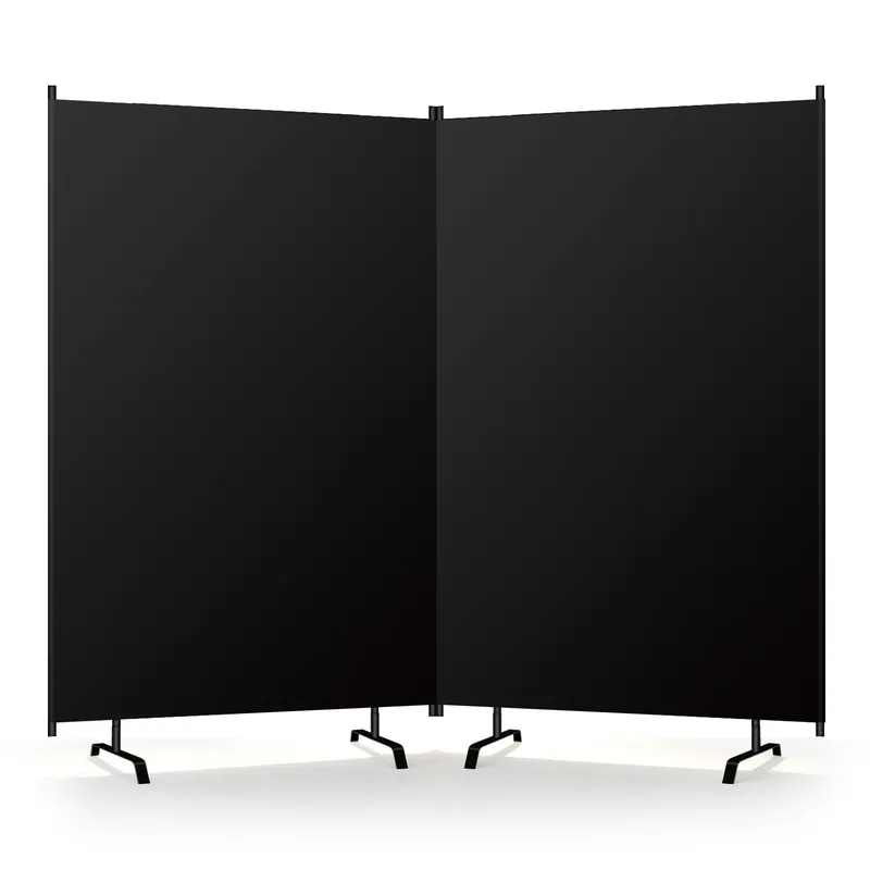 Room Divider Panel, Siebwin 2 Panel Folding Privacy Screens with Wider Feet, 8 Ft Portable Room Partition for Room Separator