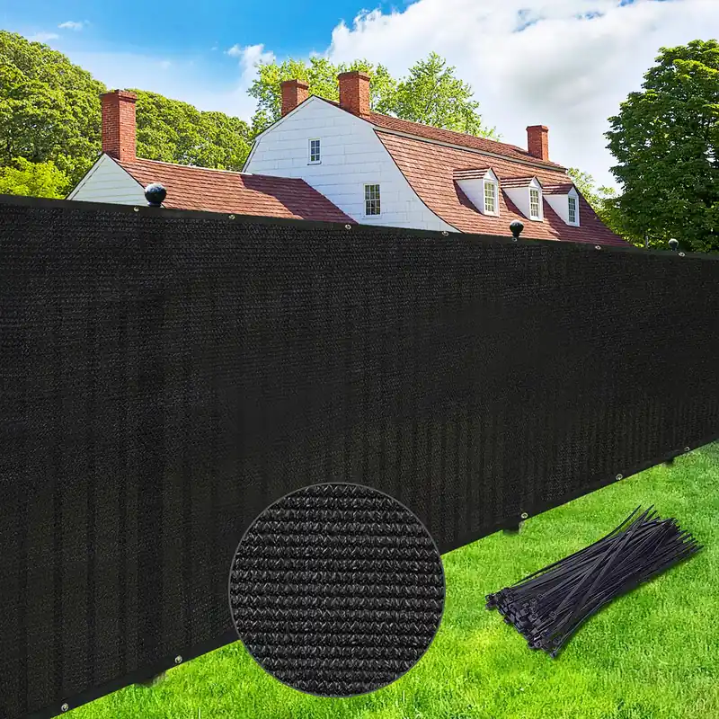 Privacy Screen Fence 8‘ x 50‘ Commercial Shade Cover with Brass Grommets Heavy Duty Perfect for Outdoor Back Yard