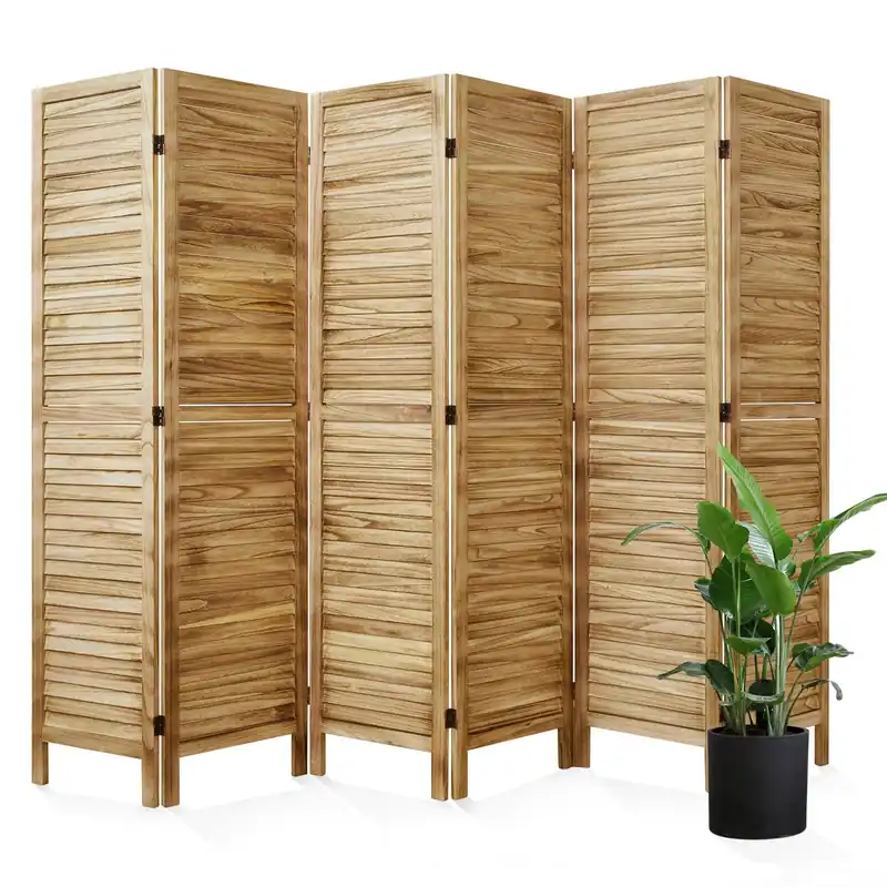 Room Dividers and Folding Privacy Screens, Wood Louvered Separators Divider Wall for Home Office