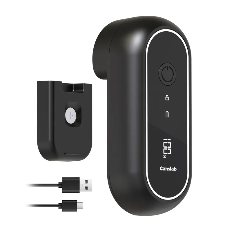Canslab Turbo Rechargeable Can Opener - Professional Grade Blade, Auto-Stop, LED Battery Life Display, Wall-mountable, Side Cut Electric Can Opener for Smooth Edge, Hands-free Operation,USB-C Charging