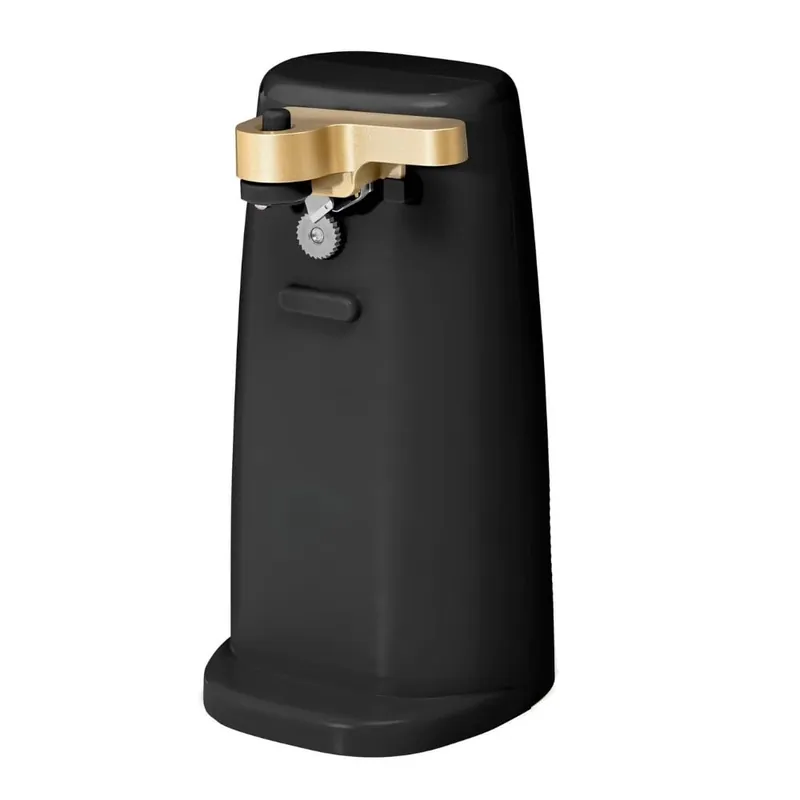 Electric Can Opener with Auto-Turn Operation for Standard & Tall Cans, Stainless Steel Blade for Easy Kitchen Counter Use (Black)