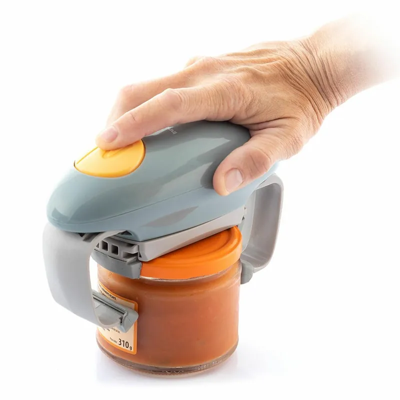 InnovaGoods® Lloucan Electric Jar Opener, Can Opener Kitchen Accessory, Automatic Can Opener for New Sealed Jars, Hands Free Can Opener Less Effort to Open (Grey)