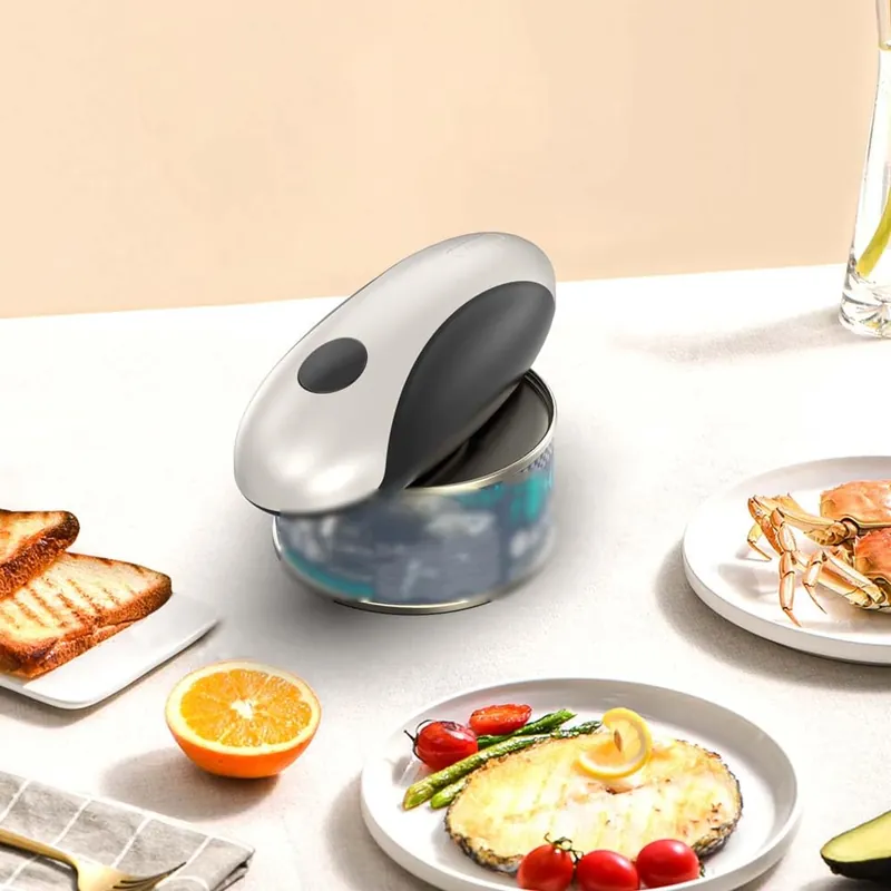 TYQMYSM Electric Can Opener Automatic One-Touch Open, Cordless Kitchen Can Opener, Safe Cutting for Elderly, Hands-Free for Round Square Oval Cans