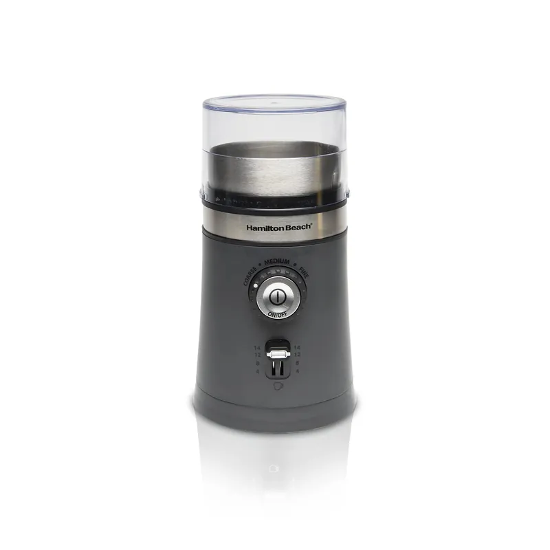 Hamilton Beach Electric Coffee Grinder for Beans, Spices and More, with Multiple Grind Settings for up to 14 Cups, Removable Stainless Steel Chamber, Grey (80396C), 10 oz