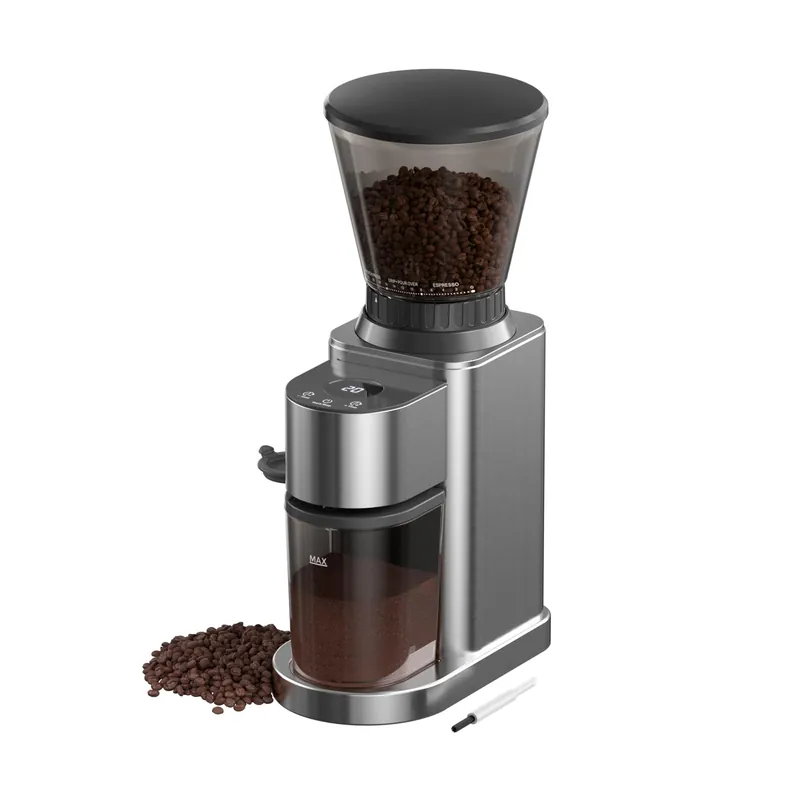Electric Burr Coffee Been Grinder with Adjustable 24 Precise Grind Settings, 40s Digital Timer for French Press, Espresso, and Drip Pour Over, Home Use, Black