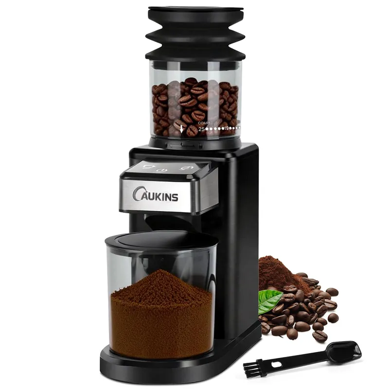 Electric Coffee Grinder for Home & Office Automatic Conical Burr Coffee Grinder wtih 25 Precision Grind Settings - 120g Expandable Hopper & Low Noise&Durable Design Perfect for Multi-Cup Brewing