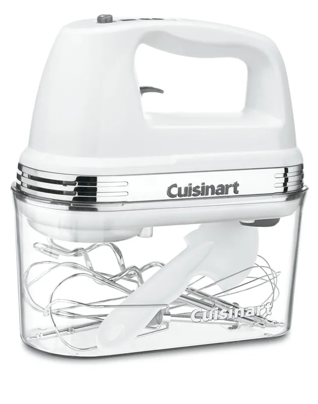 Cuisinart Power Advantage PLUS 9-Speed Hand Mixer, 220W-Motor Hand Blender Electric Mixer with 9 Speed Settings, Extra-Long Dishwasher-Safe Beaters, 3 Low Mixing Speeds, Storage Case, HM-90S, White