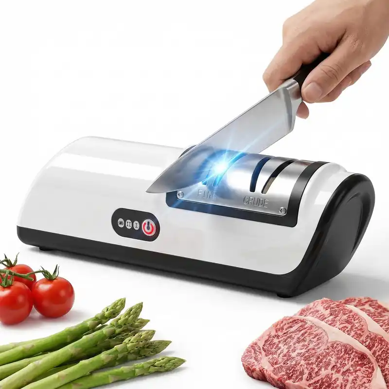 Professional Kitchen Knife Sharpener, Cordless Electric 2-Stage Precision System (Fine & Ultra-Fine), USB Rechargeable Tool-Grade Design for Kitchen Knives & Scissors, Quiet, Safe to Use