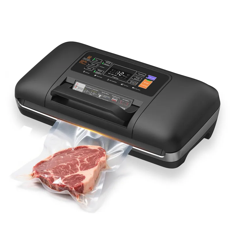 Newise 85Kpa Vacuum Sealer Machine - Kitchen Gifts, 10-in-1 Full Automatic Food Saver with Easy-Lock Handle, Built-in Cutter & Roll Storage for Dry/Moist Foods, Includes Bags & External Hose