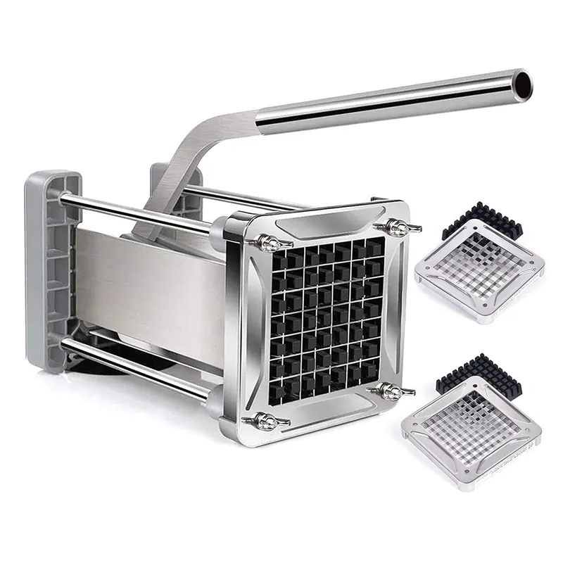 French Fry Cutter, Sopito Professional Potato Cutter Stainless Steel with 1/2-Inch and 3/8-Inch Blade Great for Potatoes Carrots Cucumbers