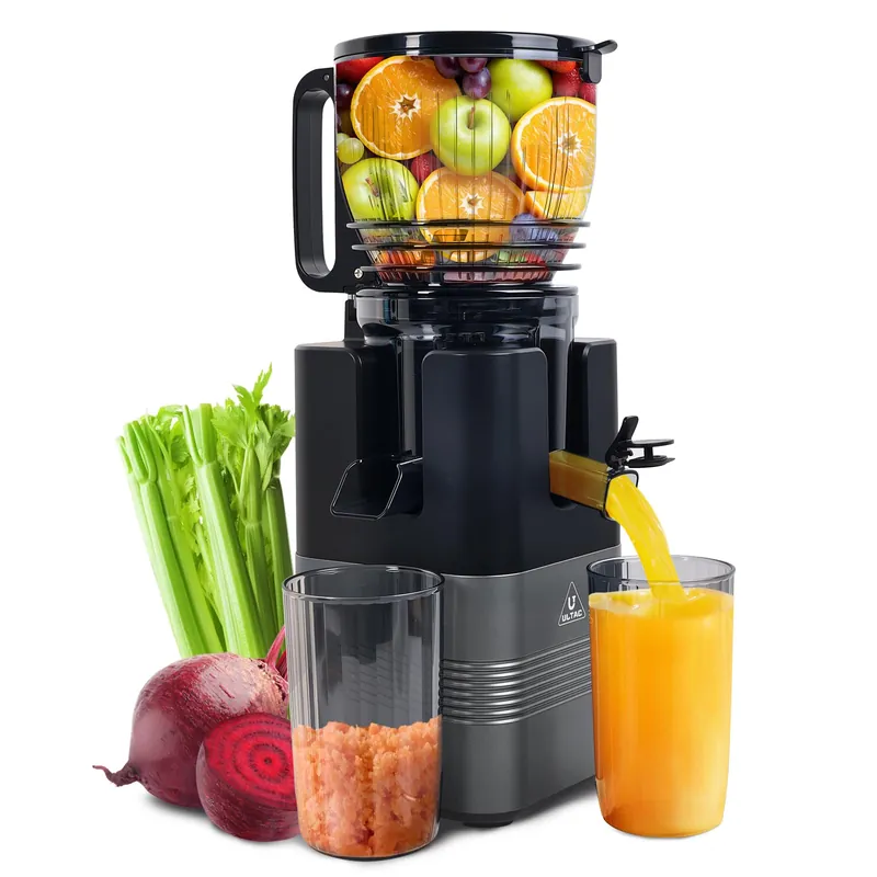 Cold Press Juicer Machines,5.8" Extra Wide Feed Chute juicer machines,350W Slow Cold Press Juicer Machines,Slow Masticating Juicer with High Juice Yield for Whole Vegetables & Fruits, Easy to Clean