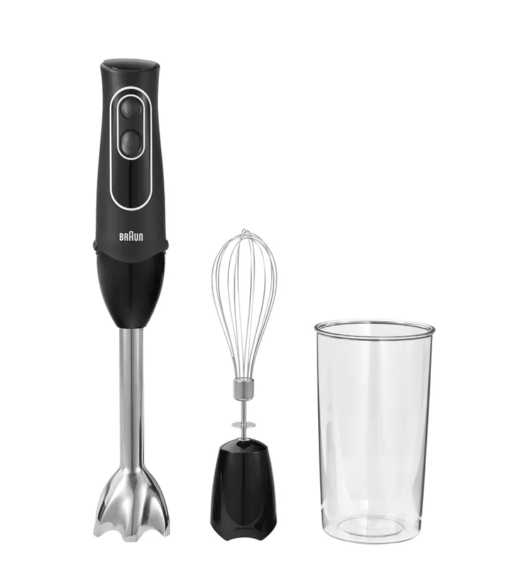Braun MultiQuick 5 Immersion Hand Blender with Dual Speed + Turbo and Patented Technology, 350W - Includes Beaker and Whisk, Black, MQ505