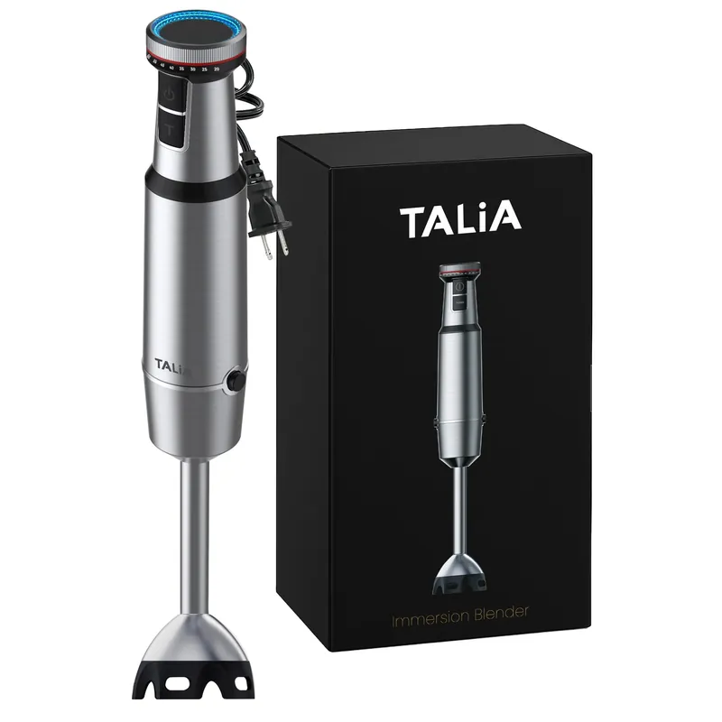 TALIA Immersion Blender Handheld Corded Hand Blenders with Gift Box, 1200W Powerful Stainless Steel Stick Emulsifier for Soup, Smoothies, Variable Speed, Speed Fine-Tuning Knob with Blue Light Ring