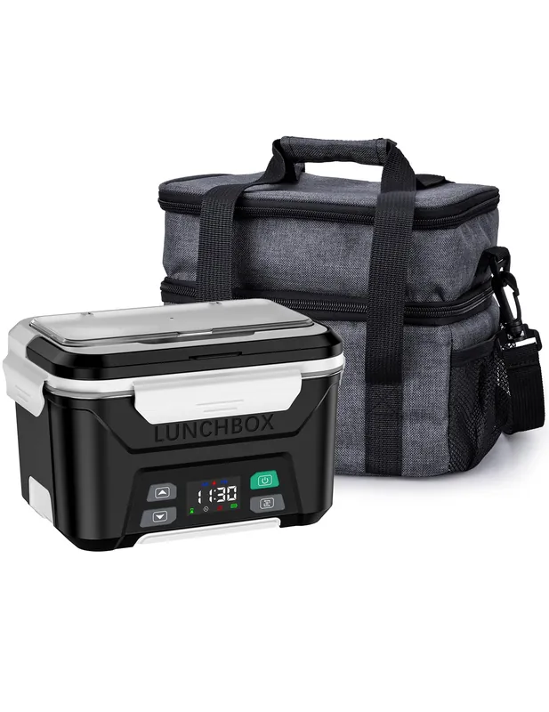 EAST OAK Cordless Electric Lunch Box for Adults, Heated Lunch Box Battery Powered with Automatic Heating, 5.5 Cups Portable Food Warmer with Insulated Carry Bag