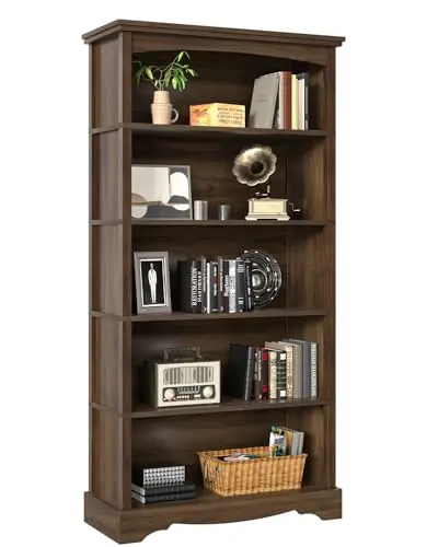 65 Inch Tall Bookshelf with Storage, Floor Standing Modern Style Display Bookcase for Living Room, Office