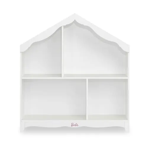 Evolur Barbie Rose Hutch/Bookcase – 7 Spacious Shelves for Toys, Books, and Keepsakes