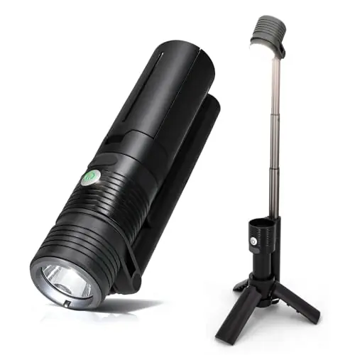 Telescopic Camping Light, Portable Rechargeable Camping Lantern, Outdoor Adventure Emergency Flashlight, Waterproof LED Camp Lamp with Magnetic (Black)