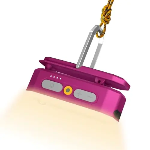 BougeRV Movable Area Light, Rechargeable Camping Lantern, 3200mAh Portable Camping Light, IP65 Waterproof, Camp Lamp for Tent, Power Outages, Emergency, Outdoor(Magenta)