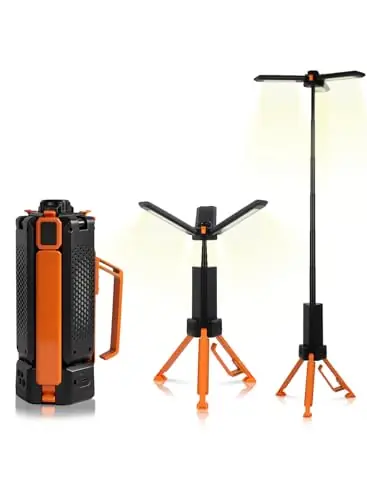 Rechargeable Telescopic Camping Light, 15000mAh Collapsible Lantern with 270° Rotation & Dimming, Portable Flashlight, Waterproof Tent Light for Outdoor Camping, Hiking, Barbecue, Fishing & Emergency